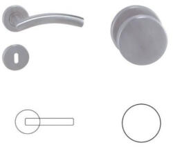Perfekto Alex Din Fix Csapos Körrozettás WC Rozsdamentes Inox WC Asszimetrikus Gomb/Kilincs (70-600226-58-GE)