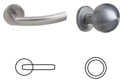 Gomboss/Perfekto Gina Din Fix Csapos Körrozettás Rozsdamentes Inox PZ Gömb Gomb/Kilincs (70-600227-52-GB)