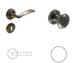 Gomboss/perfekto Olive Rozettás Antik Súrolt Felület PZ Gomb/Kilincs (30-601260-52-GK)