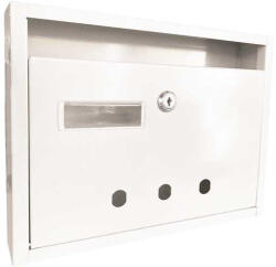 Gomboss/Perfekto Lépcsőházi Postaláda (Rio) 350Mm X 270Mm X 60Mm Lefele Nyíló Névjegy Fehér (65-P00023-64)