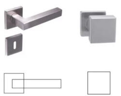 Gomboss Colombo (Cubik) Négyzetrozettás Rozsdamentes Inox WC Asszimetrikus Gomb/Kilincs (70-000095-58-GE)