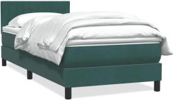 vidaXL sötétzöld bársony rugós ágy matraccal 80x210 cm (3316380)