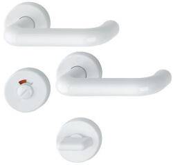 Gomboss/Perfekto Műanyag Körrozettás Ajtókilincs Fehér Szín WC Záras (65-600507-58)