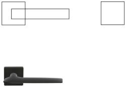 MANITAL Hygge Olasz Négyzetrozettás Fekete Szín PZ Gomb/Kilincs (50-601122-52-GK)