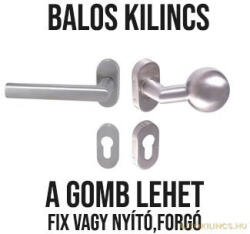 Gomboss/perfekto Tímea-Kertkapu Balos Oválrozettás Rozsdamentes Inox PZ Asszimetrikus Gomb/Kilincs (70-12E073-52-GE)