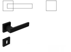 Gomboss/perfekto Boxer Négyzetrozettás Fekete Szín PZ Gomb/Kilincs (50-600162-52-GK)