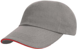 Result Headwear Kefélt pamut szendvics sapka szürke|vörös