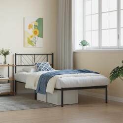 vidaXL fekete fém ágykeret fejtámlával 80 x 200 cm (372170)