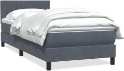 vidaXL sötétszürke bársony rugós ágy matraccal 80x220 cm (3316426) - vidaxl