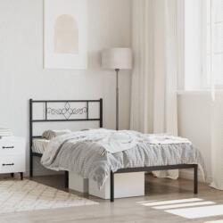 vidaXL fekete fém ágykeret fejtámlával 90 x 200 cm (355260)