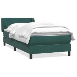 vidaXL sötétzöld bársony rugós ágy matraccal 80x220 cm (3317382)