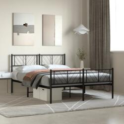 vidaXL fekete fém ágykeret fej- és lábtámlával 140 x 200 cm (372198) - vidaxl