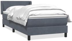 vidaXL sötétszürke bársony rugós ágy matraccal 90x220 cm (3317974)