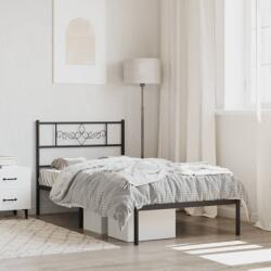 vidaXL fekete fém ágykeret fejtámlával 80 x 200 cm (355258)