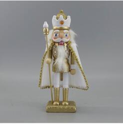 Yala Design Fa diótörő király arany-fehér karácsonyi dekorációs figura 25 cm 729761 (729761)