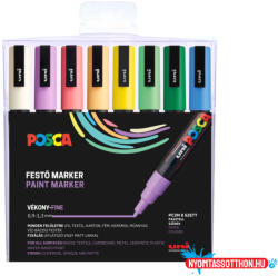 uni UNI POSCA PC-3M 8DB-OS KÉSZLET PASZTELL (világoszöld, zöld, barack, korall, sárga, égkék, levendula, elefántcsont) (2UPC3MPASZTELL)
