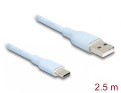 Delock Cablu USB-A 2.0 la USB type C T-T 2.5m silicon Blue, Delock 81223 (81223)