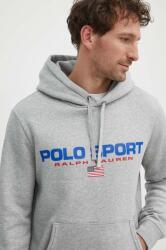Ralph Lauren felső szürke, férfi, nyomott mintás, kapucnis - szürke XXL