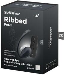 Satisfyer Ribbed Petal - rádiós vibrációs tojás (fekete) - intimshop