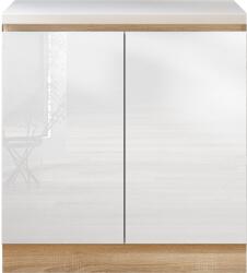 TEMPO KONDELA Alsószekrény D 80, fehér magas fényű HG, LINE - kondela