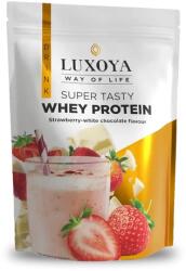 Luxoya PROTEIN -PRÉMIUM FEHÉRJE ITALPOR 450 g DOY - Eper-fehér csokoládé ízű VALÓDI EPERDARABOKKAL!