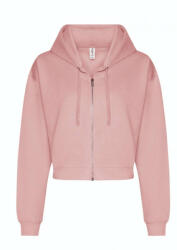 Just Hoods hasig érő cipzáros kapucnis Női pulóver AWJH065, Dusty Pink-L (awjh065dup-l)