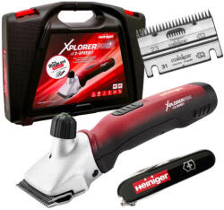 Heiniger Xplorer PRO - Vezeték nélküli, kétsebességes ló- és szarvasmarhanyíró kefe nélküli motorral - Akkumulátor: 2 db (HG-708-600-30A2)