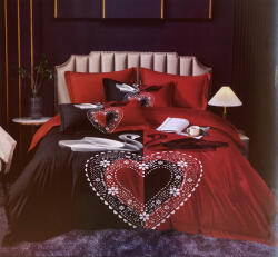 idealisotthon Ágyneműhuzat pároknak - 7 részes - hattyúk - fekete és vörös (IO-SY-BL-SWAN-7-BKRD)