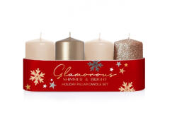 Bartek Candles Gyertya adventi Glamours Cappuchino 4db/csomag, 4cm x 7 cm