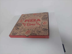 Pizzadoboz "grafikás " Time erősített, "Zsírálló" bevonattal 32 cm [3 cm ] [ 100 db/cs ]
