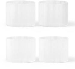 Ferm Living pohár szett Ripple Low Glasses 200 ml 4 db - fehér Univerzális méret