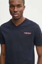 Guess Jeans t-shirt sötétkék, férfi, nyomott mintás, M4YI50 K8HM0 - sötétkék L