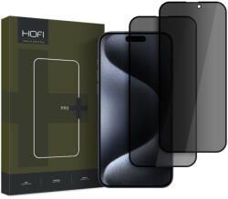 HOFI ANTI SPY GLASS PRO+ 2-PACK IPHONE 16 PRO PRIVACY edzett üvegfólia, fekete