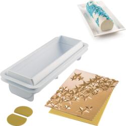 Silikomart Formă pentru deserturi reci Starlight Buche cu covoraș texturat pentru ornare 2 el (25.075.63.0065)