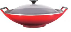Le Creuset Wok Tradition Collection 36 cm vișiniu cu capac de sticlă (25304360600460)