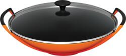 Le Creuset Wok Tradition Collection 36 cm portocaliu aprins cu capac de sticlă (25304360900460)