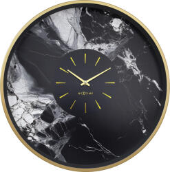 NeXtime Ceas de perete Marble Duo negru și auriu (3539GO)