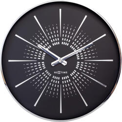 NeXtime Ceas de perete Excentric negru-argintiu (3287ZW)