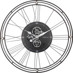 NeXtime Ceas de perete Roman Gear Clock 90, 5 cm negru-argintiu (3260ZI)
