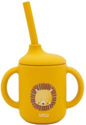 Sassi Силиконова чаша със сламка Sassi - Chompy The Lion, оранжева (SSSI0788)
