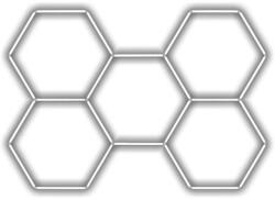 Escape6 Komplett LED hatszögletű lámpatest fehér 6500 K, 5 elem 238 ×168 cm (HXG-44-set05-6.5)