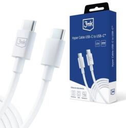 3mk Protection Cablu Date si Incarcare USB-C - USB-C 3MK Hyper, 100W, 1.2m, Alb