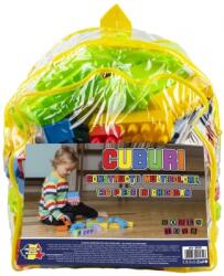  Cuburi constructii, multicolore, 136 piese/ghiozdan RB38477