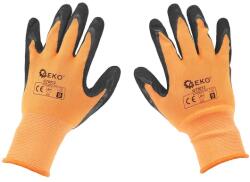 GEKO munkavédelmi kesztyű poliészter latex bevonattal narancssárga 9 G75012 (G75012)