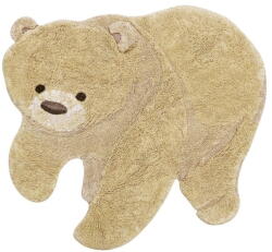 Lorena Canals Бежов ръчно изработен памучен детски килим подходящ за пране 120x122 cm Bear - Lorena Canals (C-AR-BEAR)