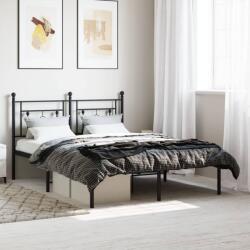 vidaXL fekete fém ágykeret fejtámlával 140 x 200 cm (374340) - vidaxl
