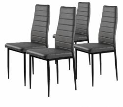  ökobőr Székkészlet étkezőbe és nappaliba ergonomikus háttámlával 4db - Szürke (1088751)