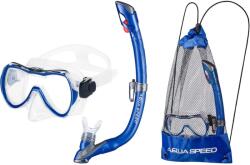 AQUA-SPEED AQUA-SPEED Enzo snorkeling készlet + Evo maszk + snorkel + táska kék - decathlon - 12 000 Ft
