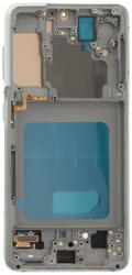 Samsung G991 Galaxy S21 5G előlap keret, lcd kijelző és érintőpanel, ezüst (Incell, TFT)