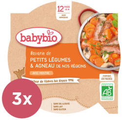 Babybio 3x BABYBIO Menu párolt zöldség bárányhússal 230 g